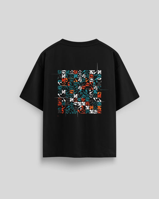 Abstract Grid Oversized Tees